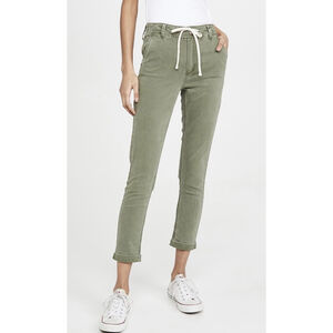 Paige Christy Cargo Pants Womens 26 Green Solid Elastic Waist Grunge GorpCore